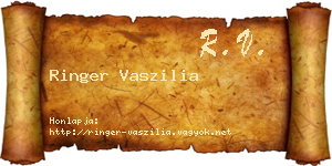 Ringer Vaszilia névjegykártya